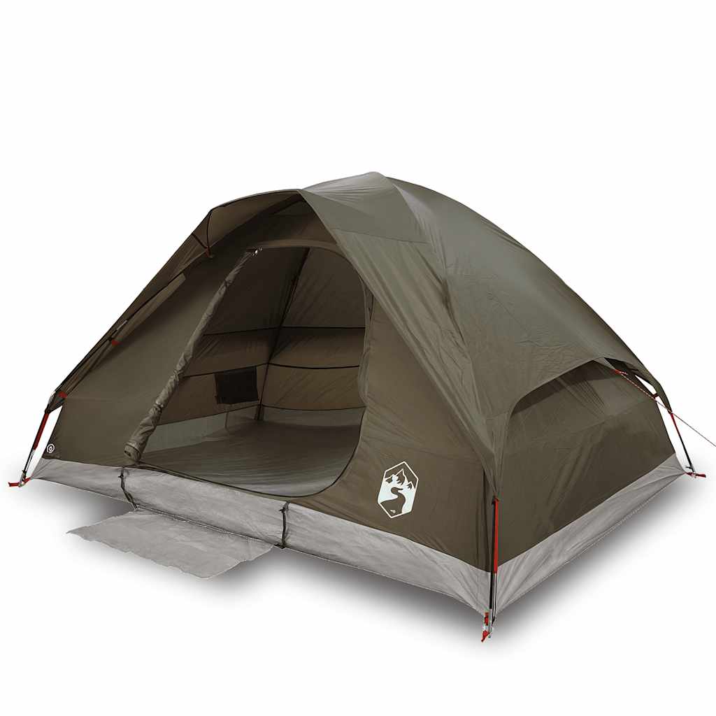 Tente de camping dôme 2 personnes marron imperméable