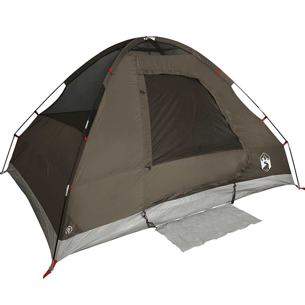 Tente de camping dôme 2 personnes marron imperméable