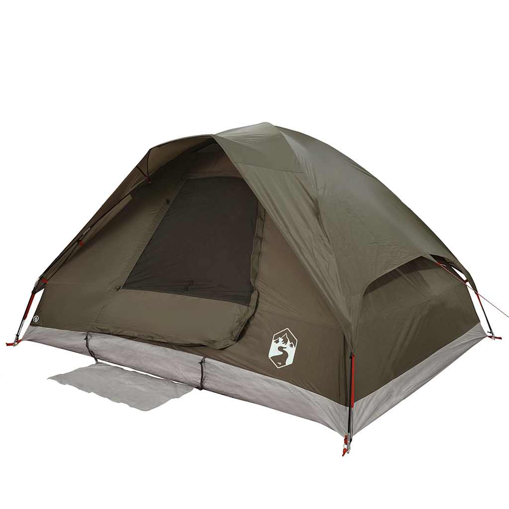 Tente de camping dôme 2 personnes marron imperméable