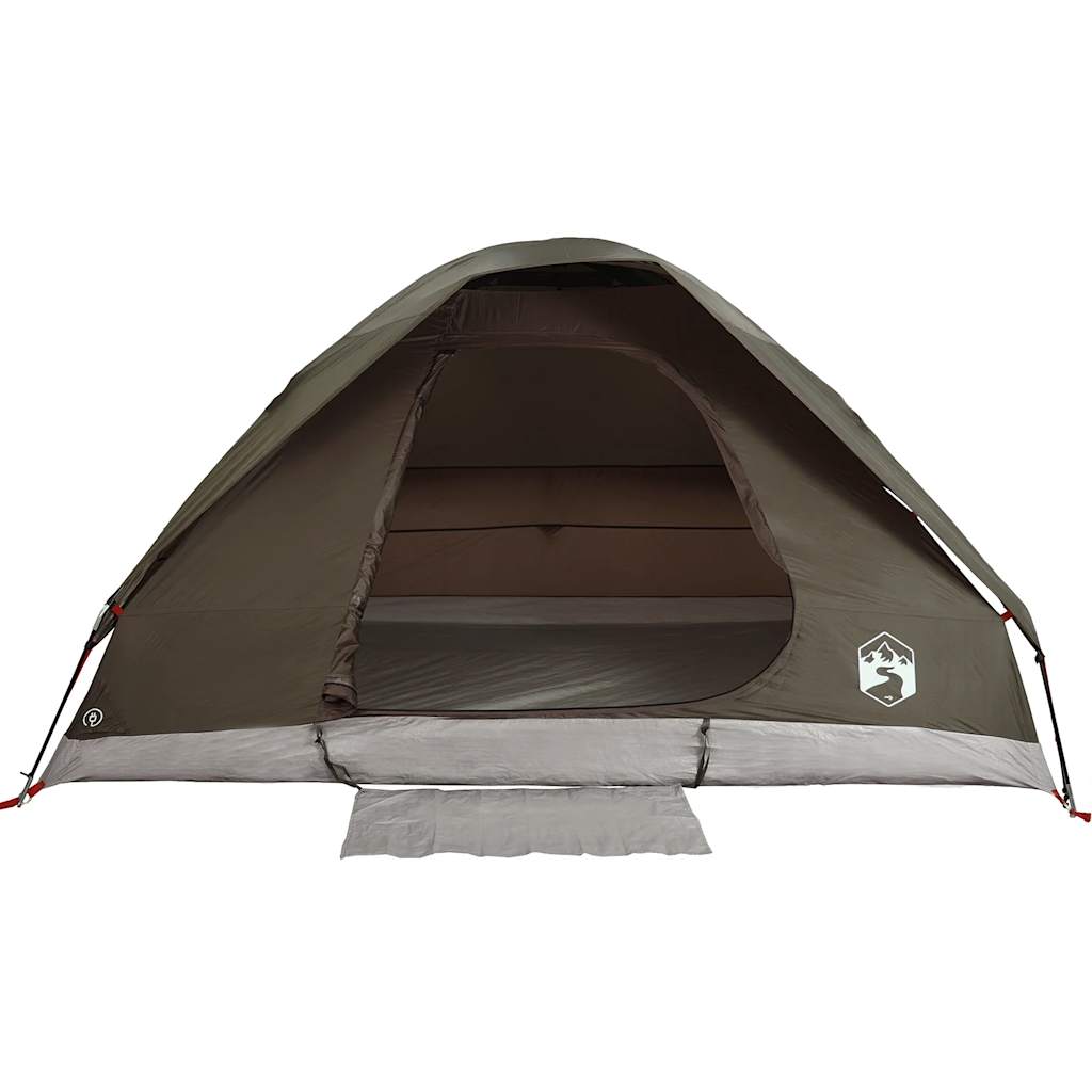 Tente de camping dôme 2 personnes marron imperméable