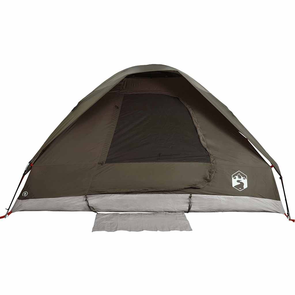 Tente de camping dôme 2 personnes marron imperméable