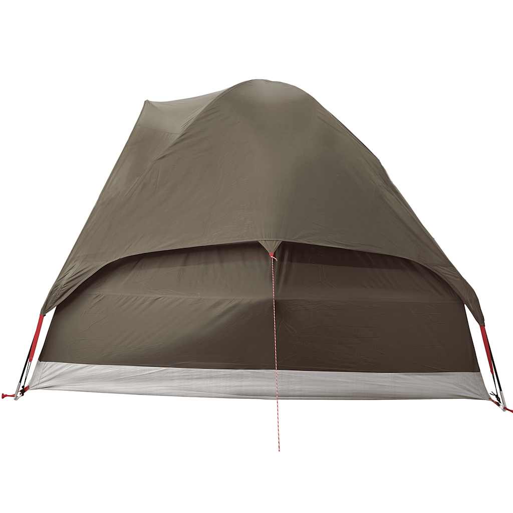 Tente de camping dôme 2 personnes marron imperméable