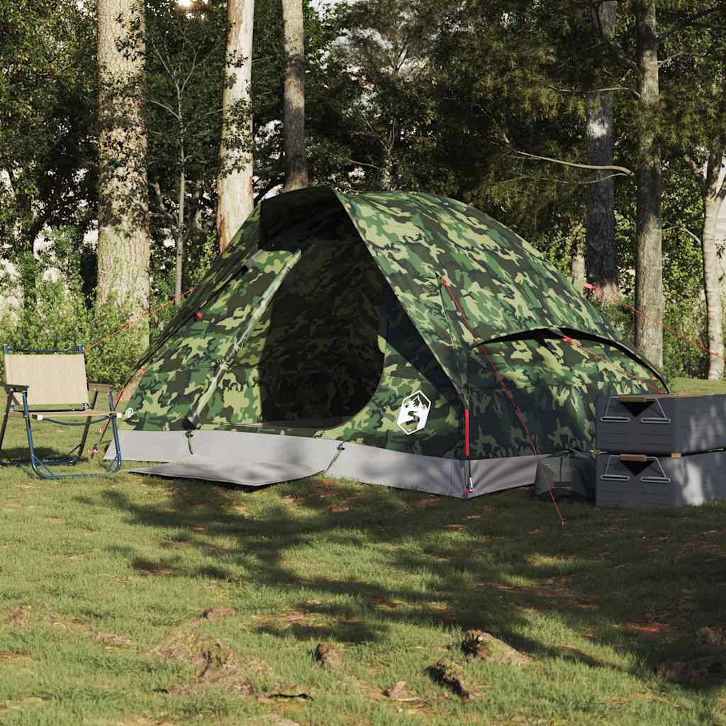 Tente de camping dôme pour 2 personnes, motif camouflage, étanche