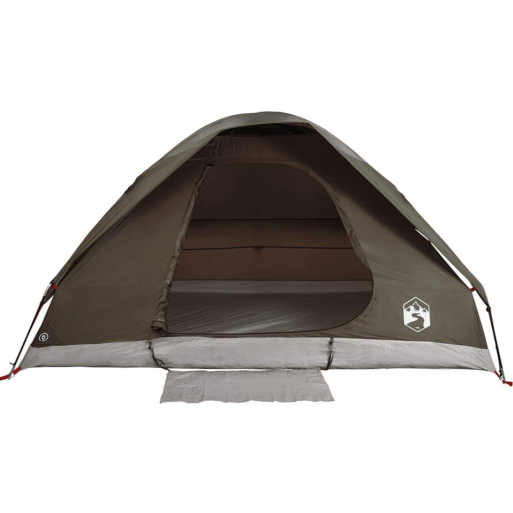 Tente de camping dôme 4 personnes marron imperméable