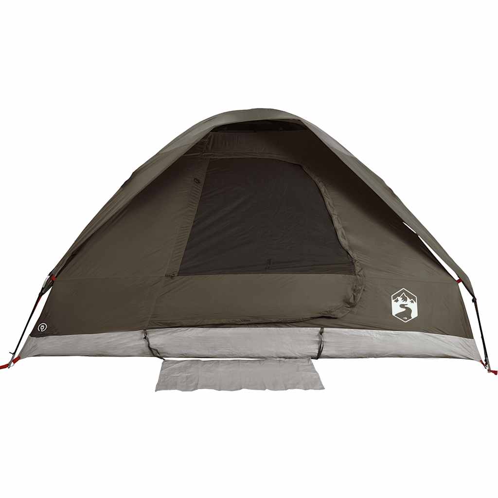 Tente de camping dôme 4 personnes marron imperméable