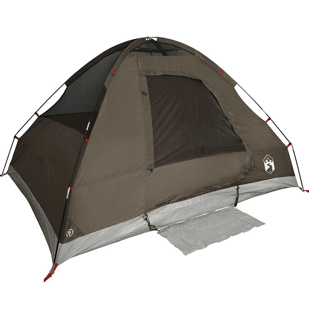 Tente de camping dôme 4 personnes marron imperméable