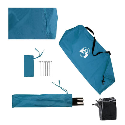 Camping-Windschutz Blau 344x120 cm Wasserdicht
