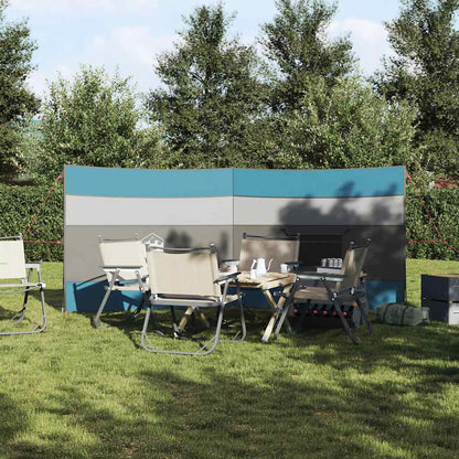 Camping-Windschutz Blau 340x130 cm Wasserdicht