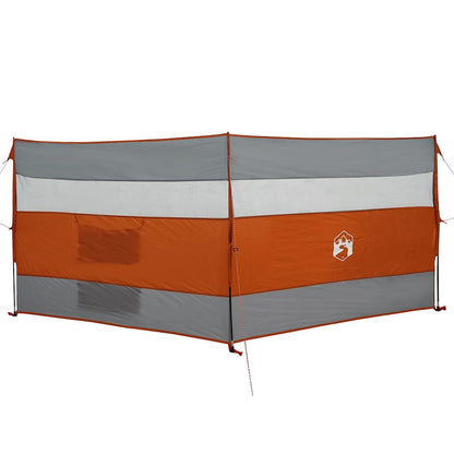 Camping-Windschutz Grau und Orange 340x130 cm Wasserdicht