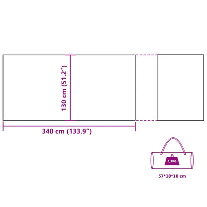 Camping-Windschutz Grau und Orange 340x130 cm Wasserdicht