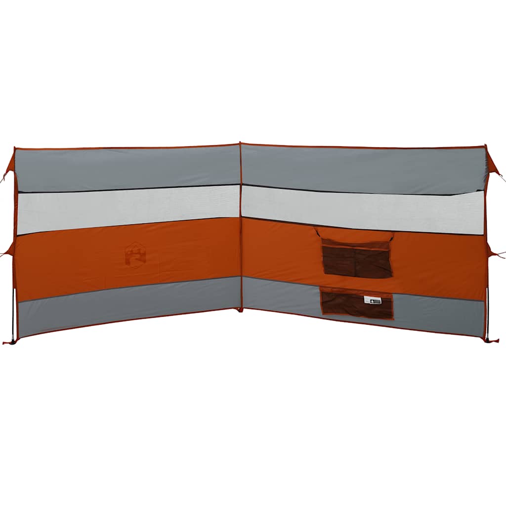 Camping-Windschutz Grau und Orange 340x130 cm Wasserdicht