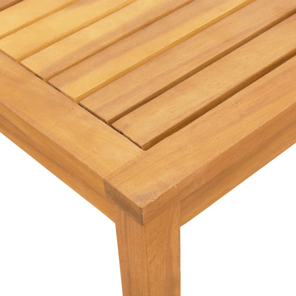 Bain de soleil avec table en bois massif d'acacia et textilène crème