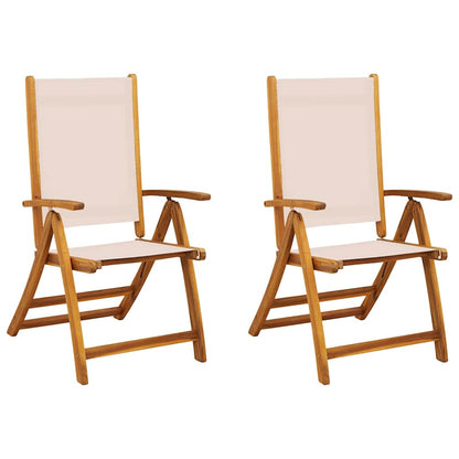 Klappstühle, 2 Stück, Massivholz Akazie und Textilene