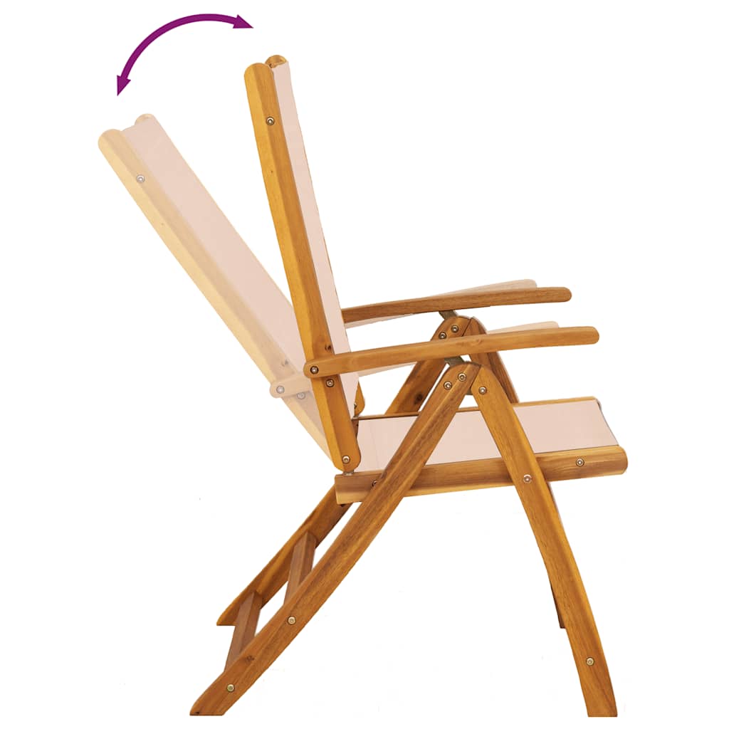 Klappstühle, 2 Stück, Massivholz Akazie und Textilene