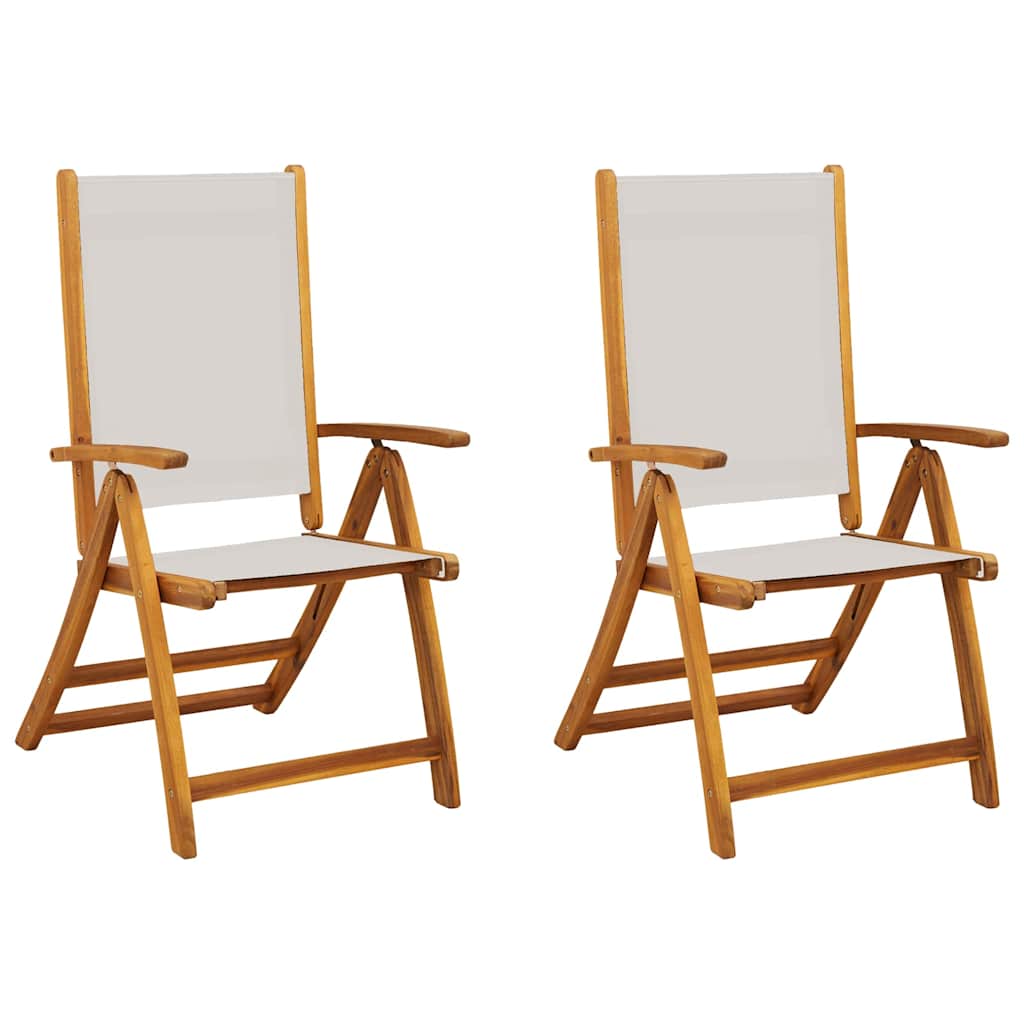 Klappstühle, 2 Stück, Massivholz Akazie und Textilene
