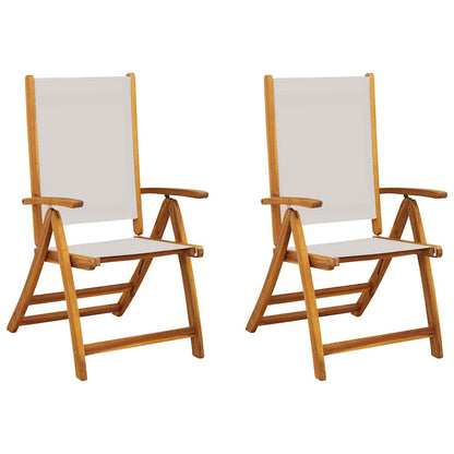 Klappstühle, 2 Stück, Massivholz Akazie und Textilene