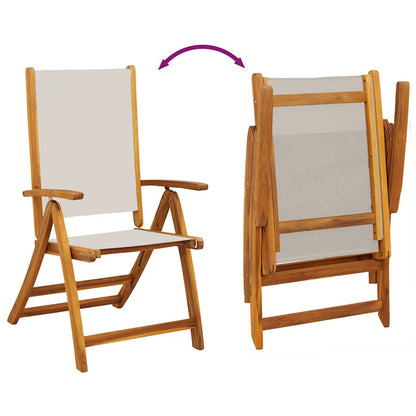 Klappstühle, 2 Stück, Massivholz Akazie und Textilene