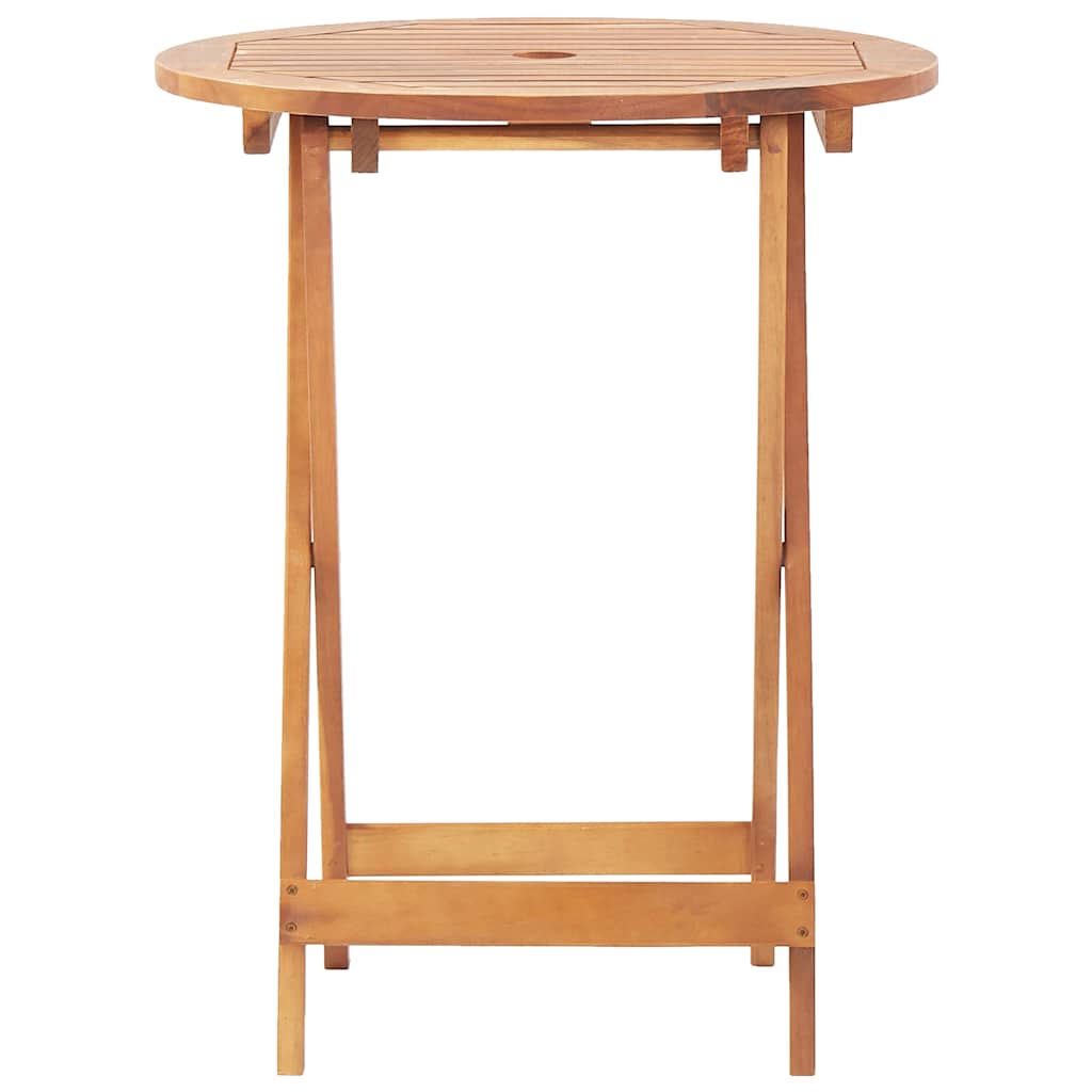 3-tlg. Bistro-Set Beige Stoff und Massivholz
