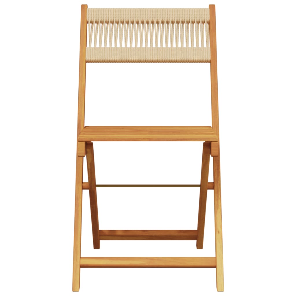 5-tlg. Garten-Essgruppe Polypropylen und Massivholz Beige