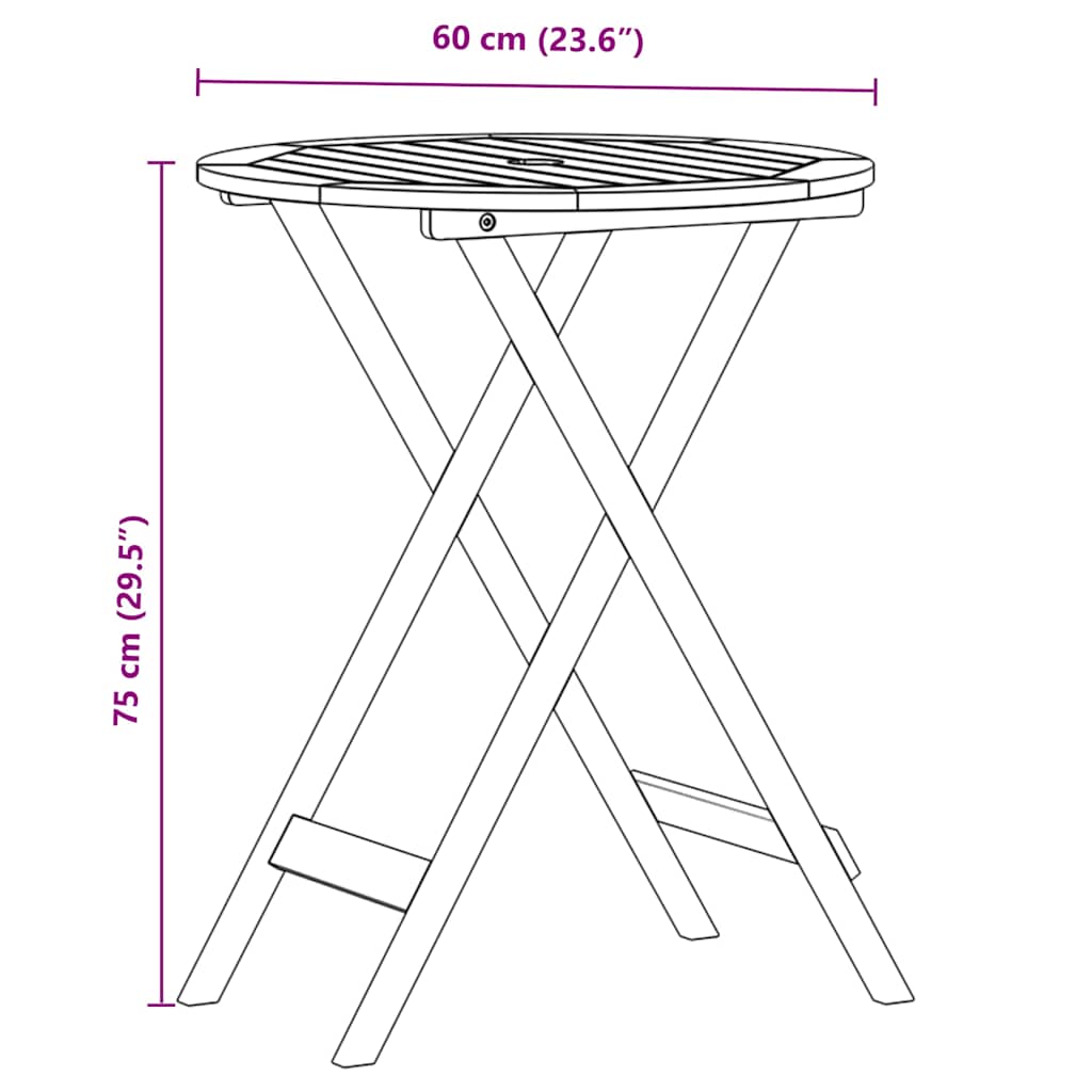 3-tlg. Bistro-Set Schwarz Polypropylen und Massivholz