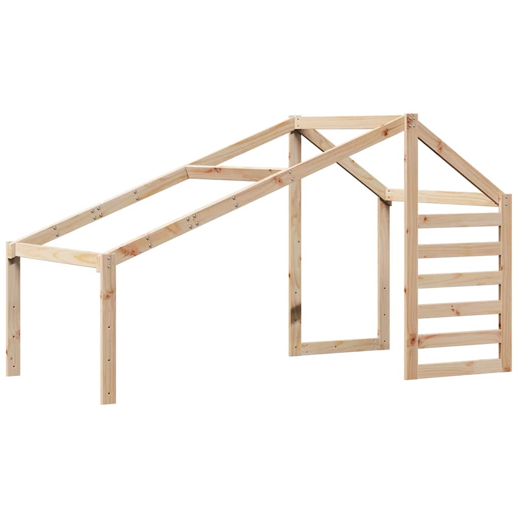 Hochbett mit Dach 90x190 cm Massivholz Kiefer