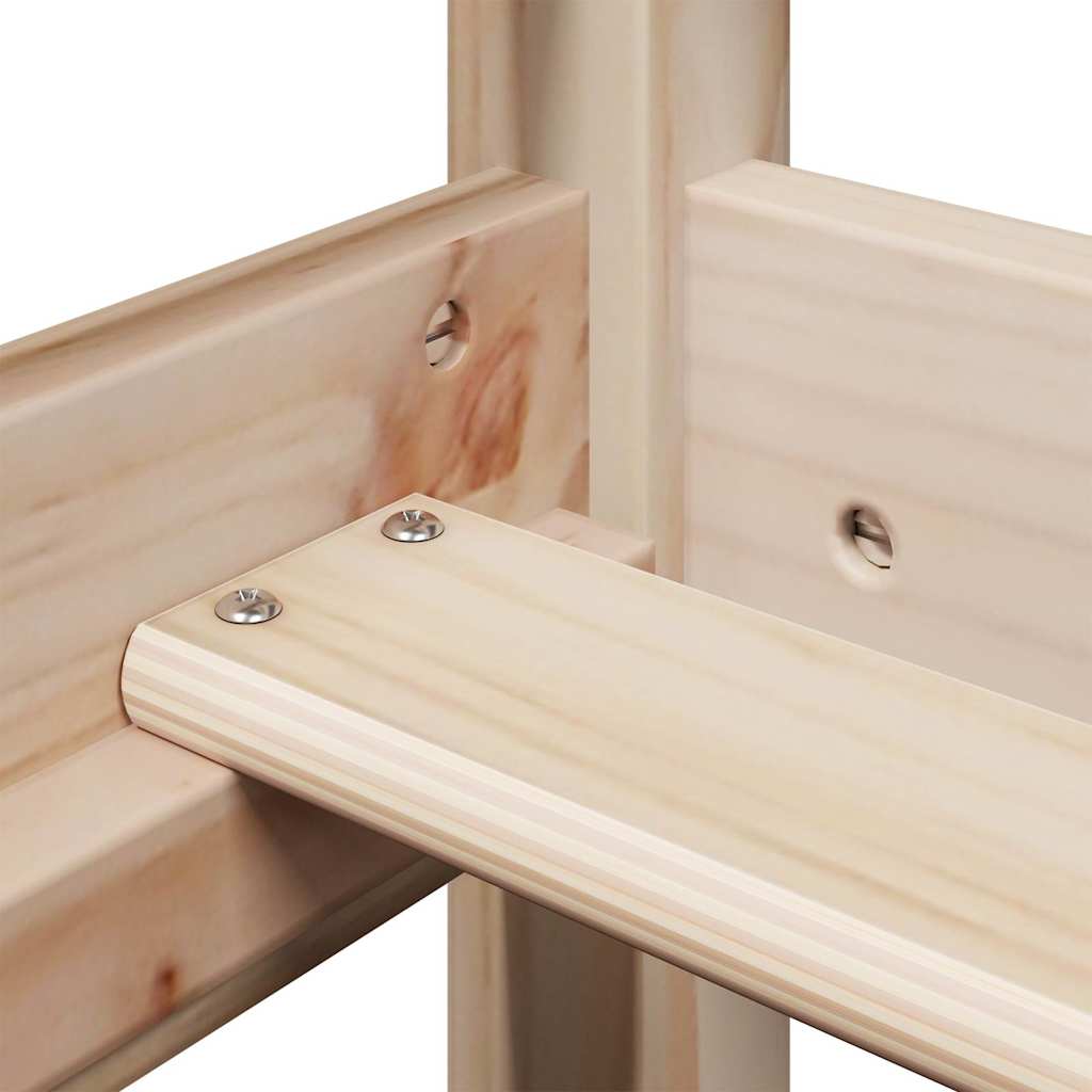Hochbett mit Dach 90x190 cm Massivholz Kiefer
