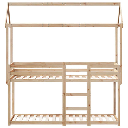 Etagenbett ohne Matratze 90x200 cm Massivholz Kiefer