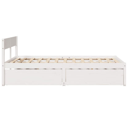 Massivholzbett ohne Matratze Weiß 135x190 cm Kiefernholz