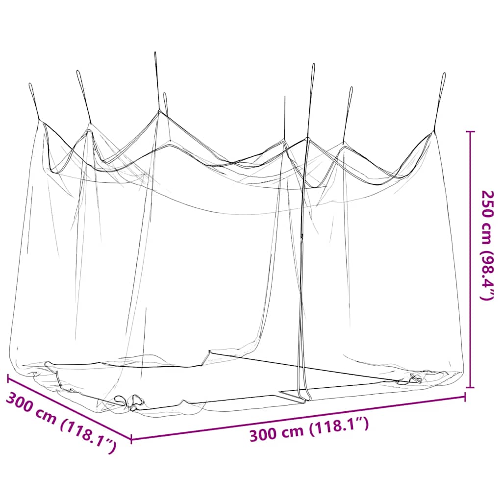Moskitonetz für draußen 220 Mesh Schwarz 300x300x250 cm