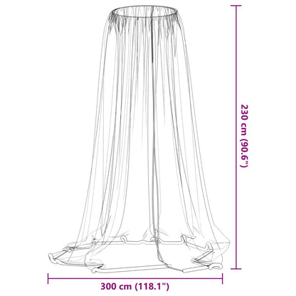 Moskitonetz für Sonnenschirm 220 Mesh Schwarz Φ300x230 cm