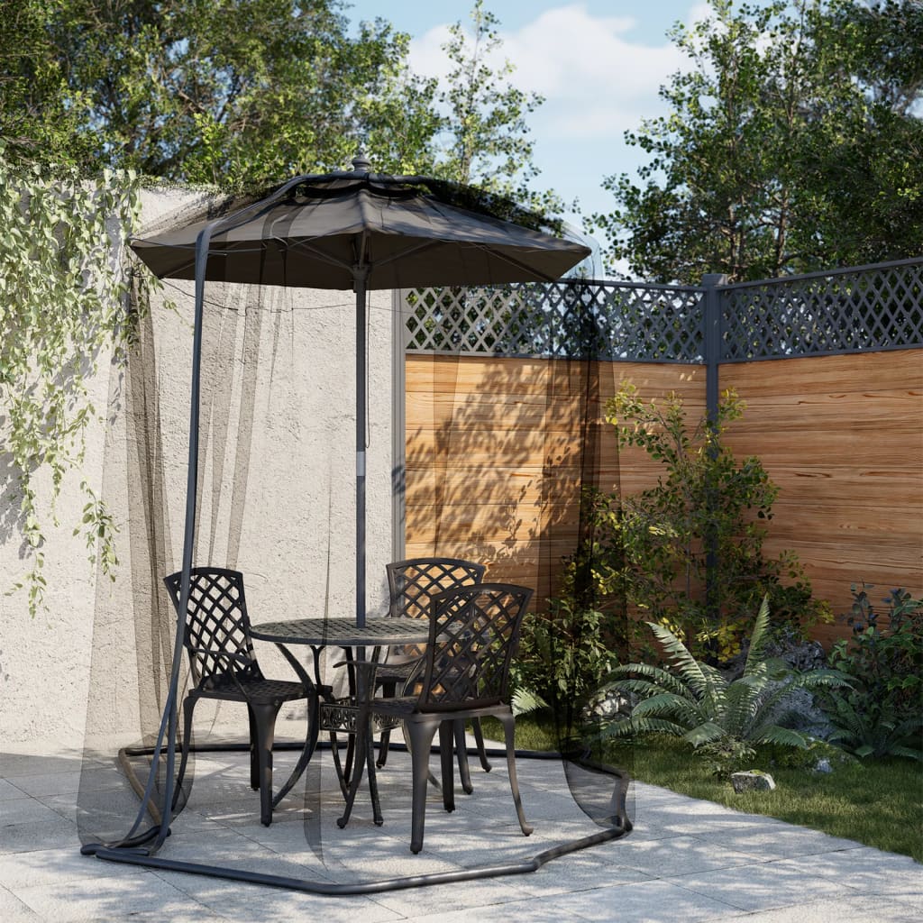 Moustiquaire pour parasol 220 mailles noir Φ300x230 cm