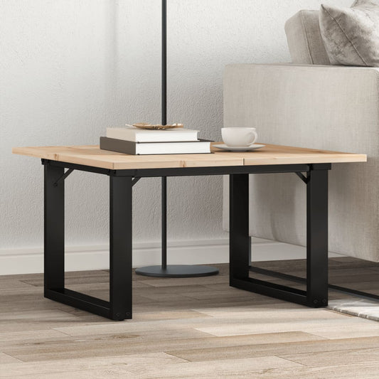 Coffee table O-frame 60x60x40cm solid pine and cast iron