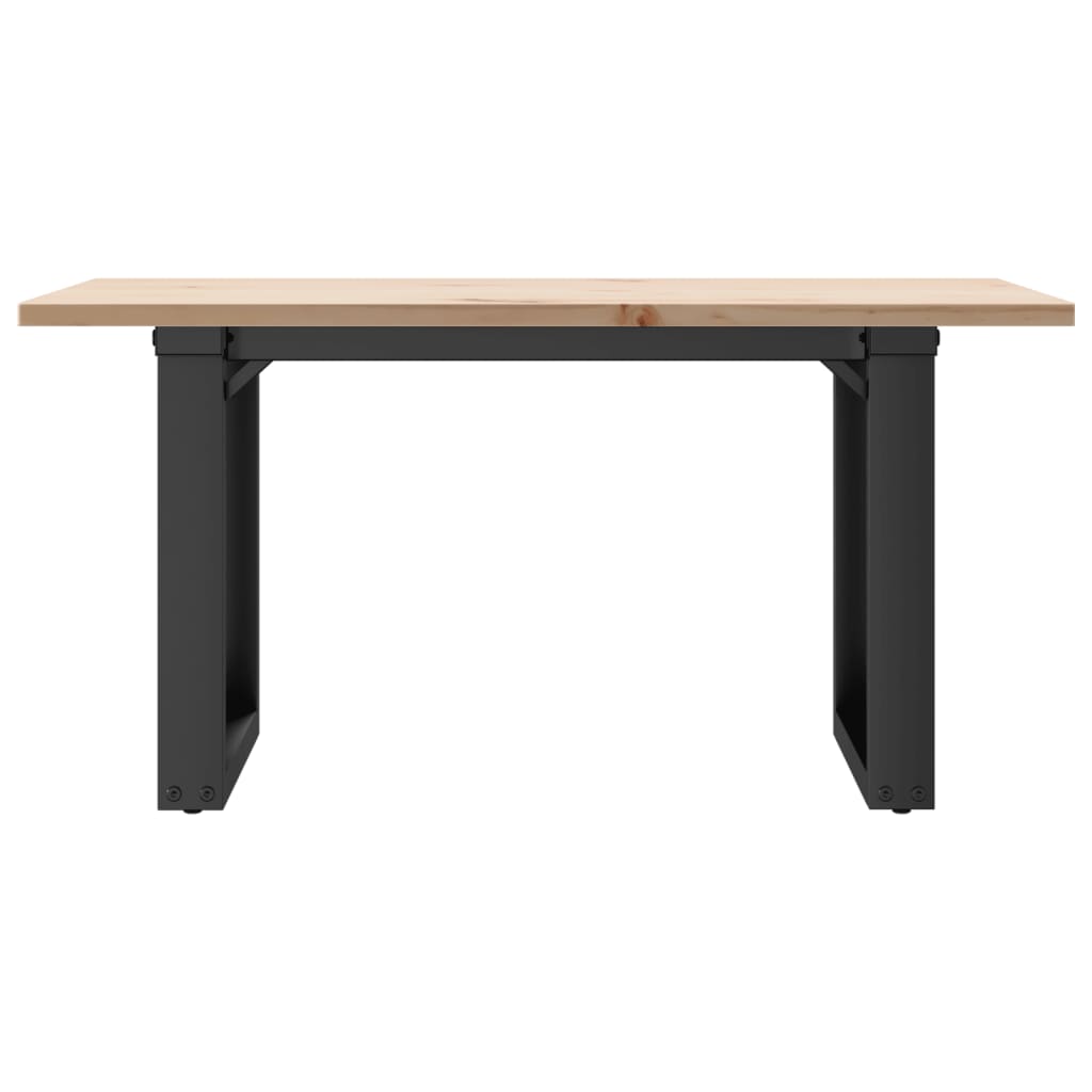 Couchtisch O-Gestell 80x50x40cm Massivholz Kiefer und Stahl