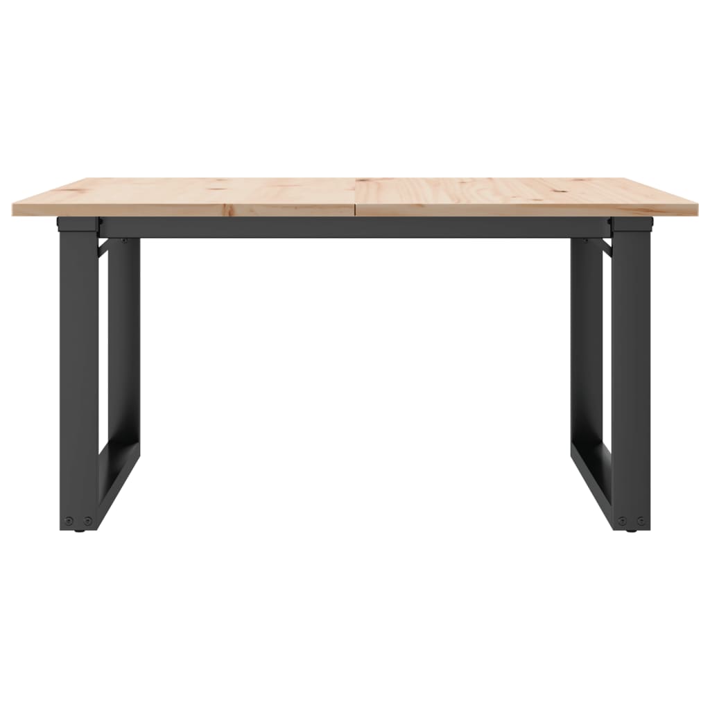 Coffee table O-frame 80x80x45cm solid pine and cast iron