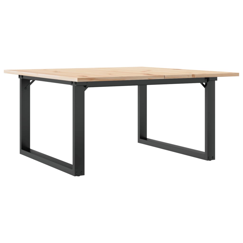 Coffee table O-frame 80x80x45cm solid pine and cast iron