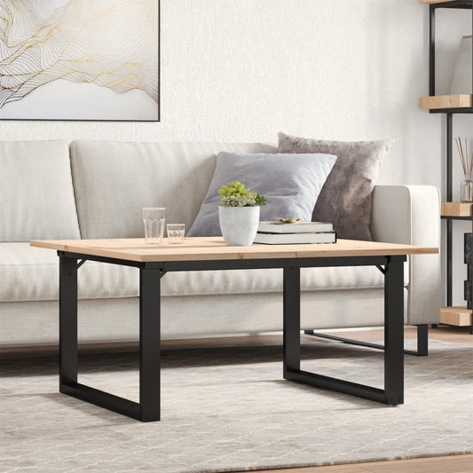 Coffee table O-frame 90x90x45cm solid pine and cast iron