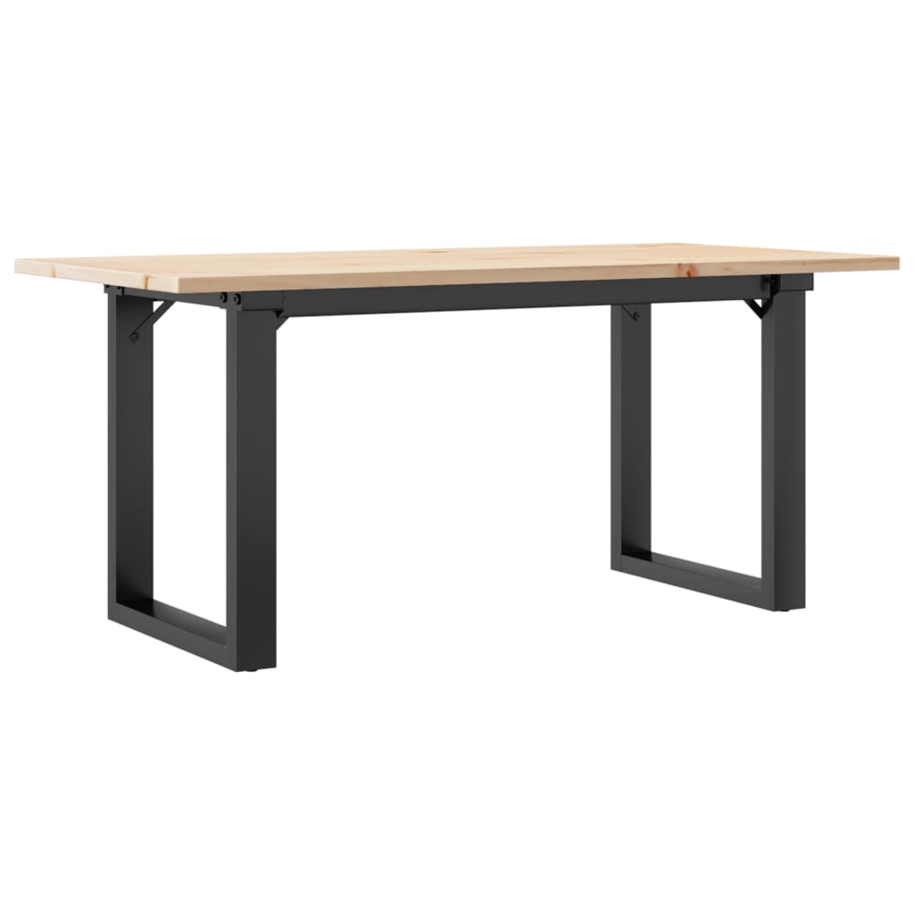 Couchtisch O-Gestell 100x50x45 cm Massivholz Kiefer & Stahl