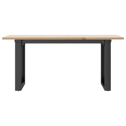 Couchtisch O-Gestell 100x50x45 cm Massivholz Kiefer & Stahl