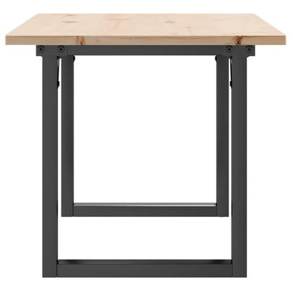 Couchtisch O-Gestell 100x50x45 cm Massivholz Kiefer & Stahl