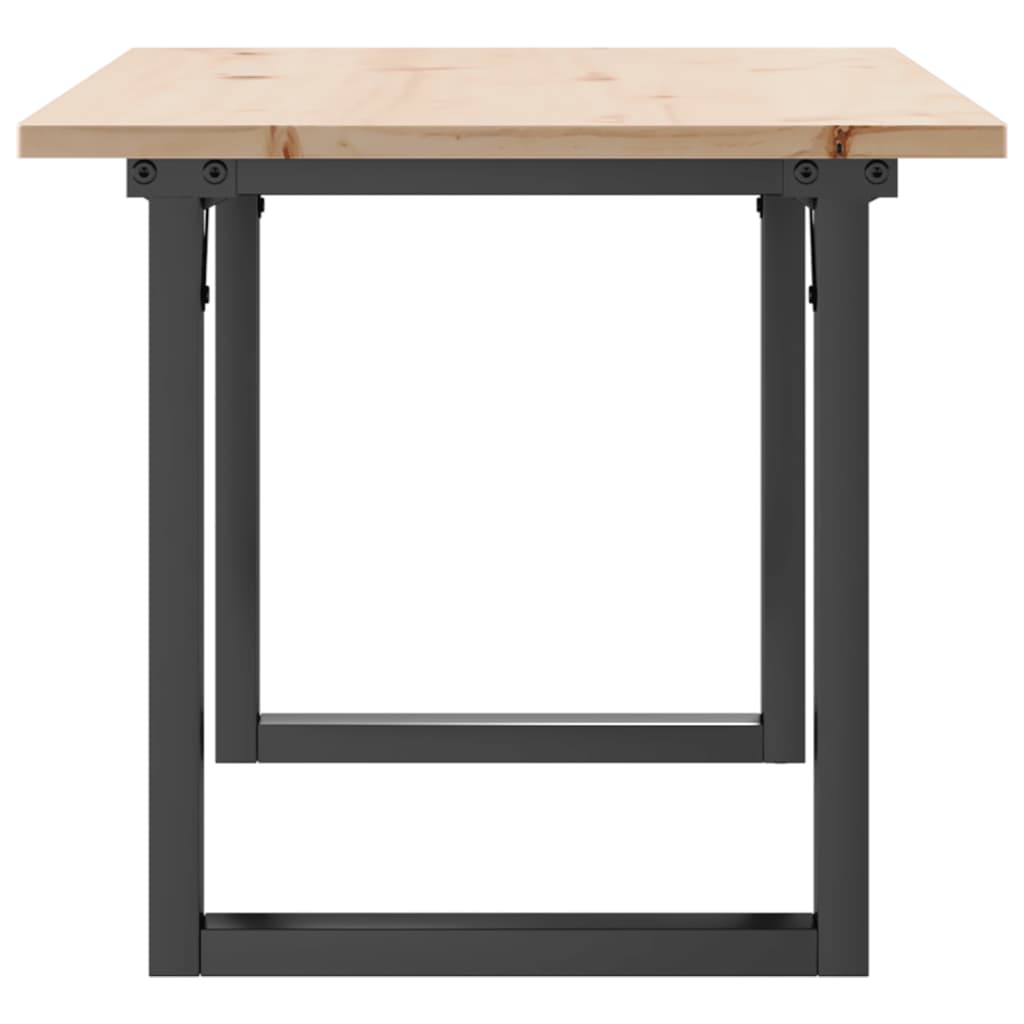 Couchtisch O-Gestell 100x50x45 cm Massivholz Kiefer & Stahl