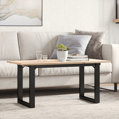 Couchtisch O-Gestell 100x50x45 cm Massivholz Kiefer & Stahl