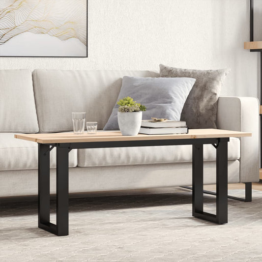Coffee table O-frame 110x40x45 cm solid pine wood &amp; cast iron