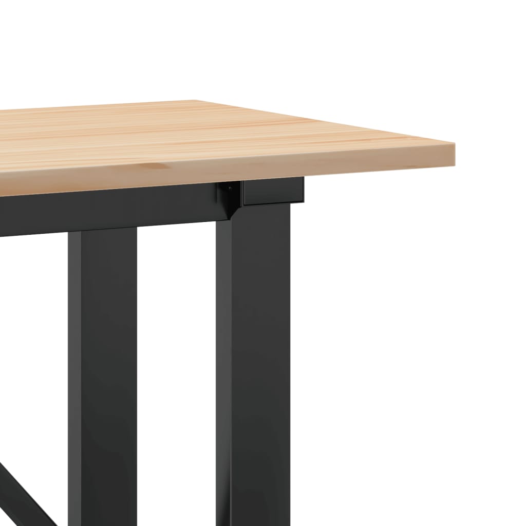 Coffee table O-frame 160x40x45 cm solid pine wood &amp; cast iron