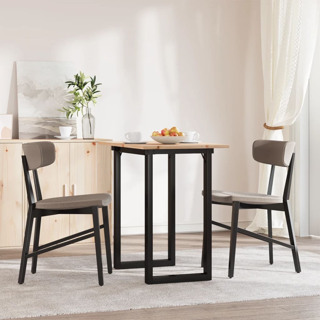 Esstisch O-Gestell 80x50x75 cm Massivholz Kiefer und Stahl