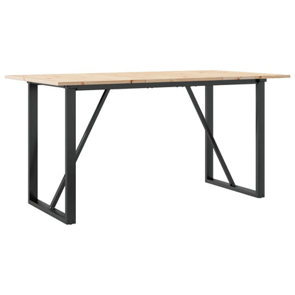 Esstisch O-Gestell 140x80x75 cm Massivholz Kiefer und Stahl