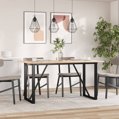 Esstisch O-Gestell 140x80x75 cm Massivholz Kiefer und Stahl