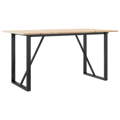 Esstisch O-Gestell 140x80x75 cm Massivholz Kiefer und Stahl