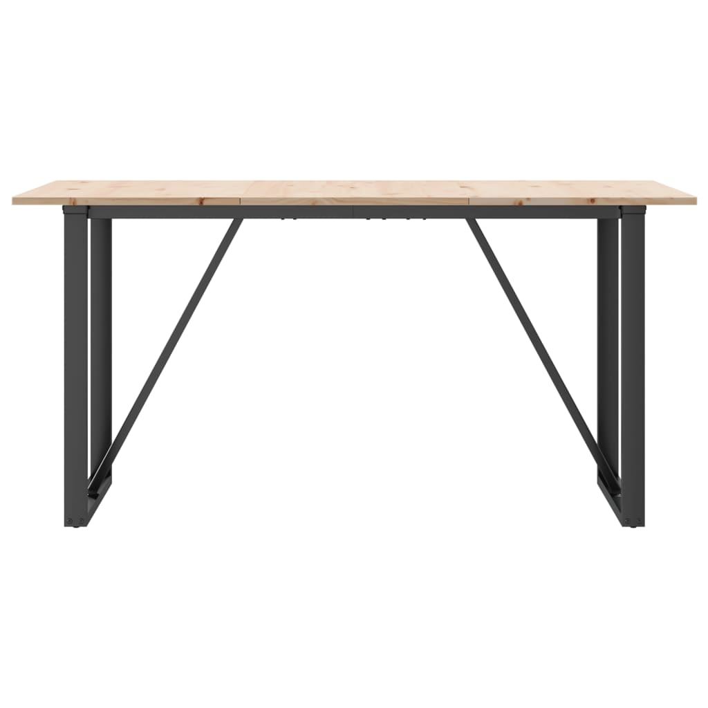 Esstisch O-Gestell 160x80x75 cm Massivholz Kiefer und Stahl