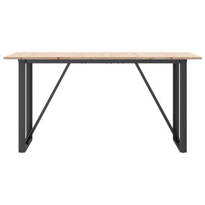 Esstisch O-Gestell 160x80x75 cm Massivholz Kiefer und Stahl