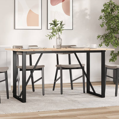 Esstisch O-Gestell 160x80x75 cm Massivholz Kiefer und Stahl